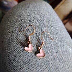 Powder Pink Heart Earrings